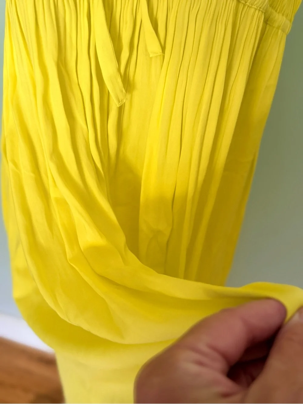 Smocked Waist Lemon Yellow Chiffon Maxi Skirt from Anthropologie Current Air